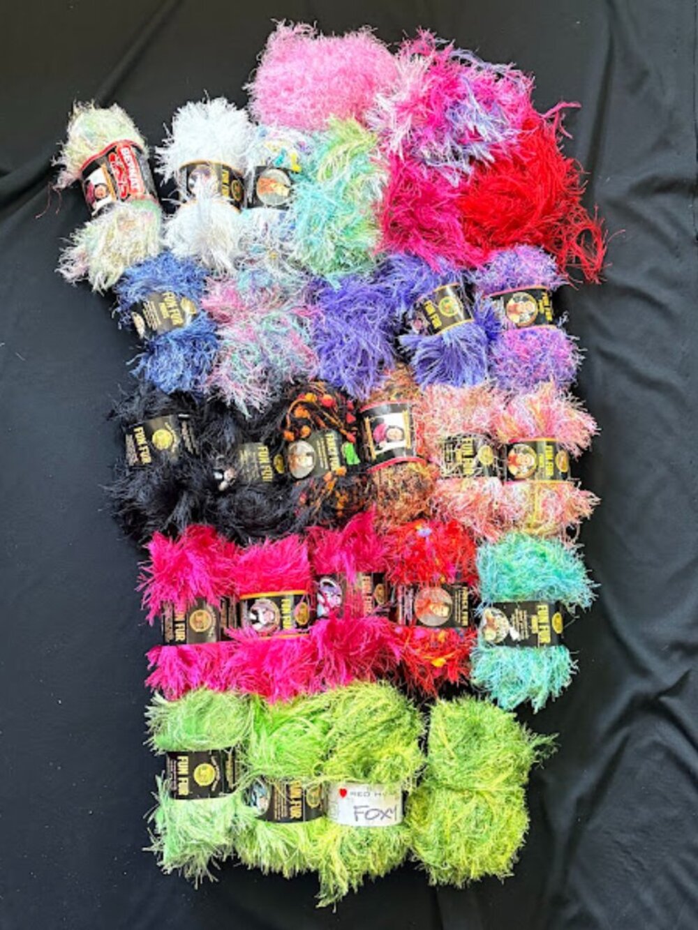 Lot of Lion Brand Fun Fur Eyelash Yarn Color Multicolor Craft